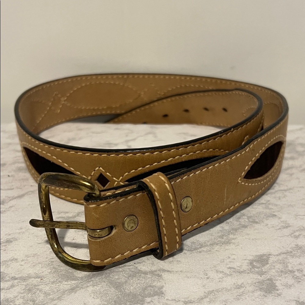 Tan Leather Men's Western Belt